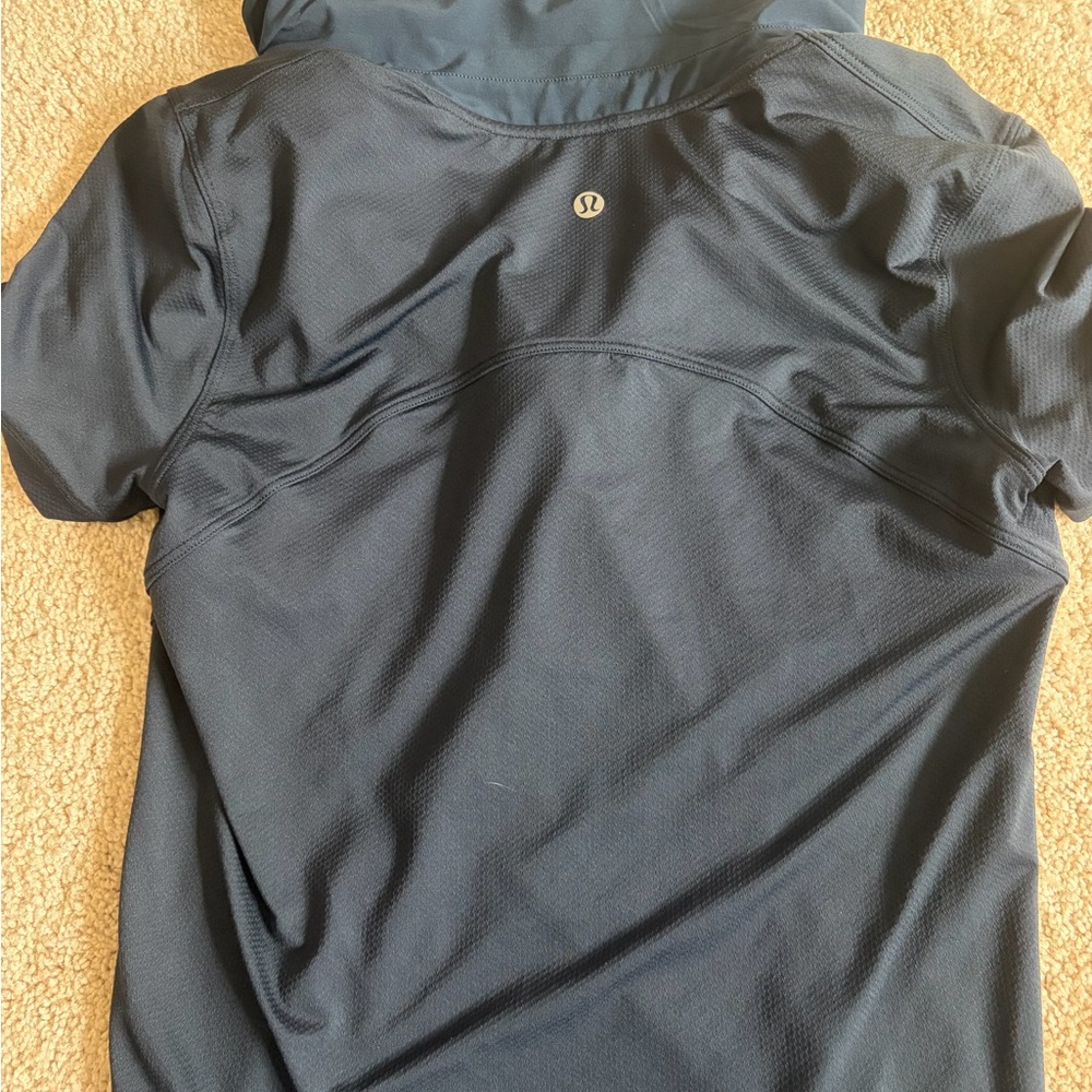 LULULEMON quick-dry polo short sleeve shirt-NAVY